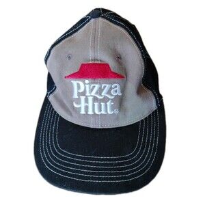 Pizza Hut Trucker Hat Black Gray Mesh Snapback Adjustable Employee Uniform Cap